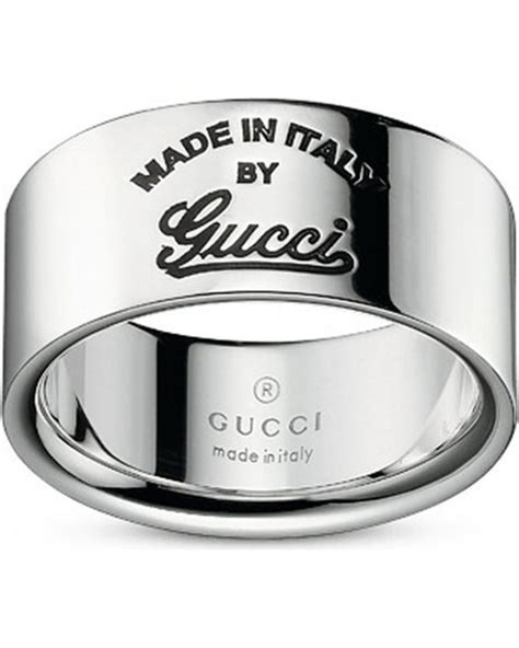 gucci sterling silver signature band ring|gucci ghost ring in silver.